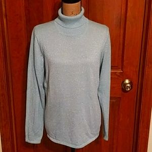 Susan Graver classic turtleneck with metallic thread, VGUC
